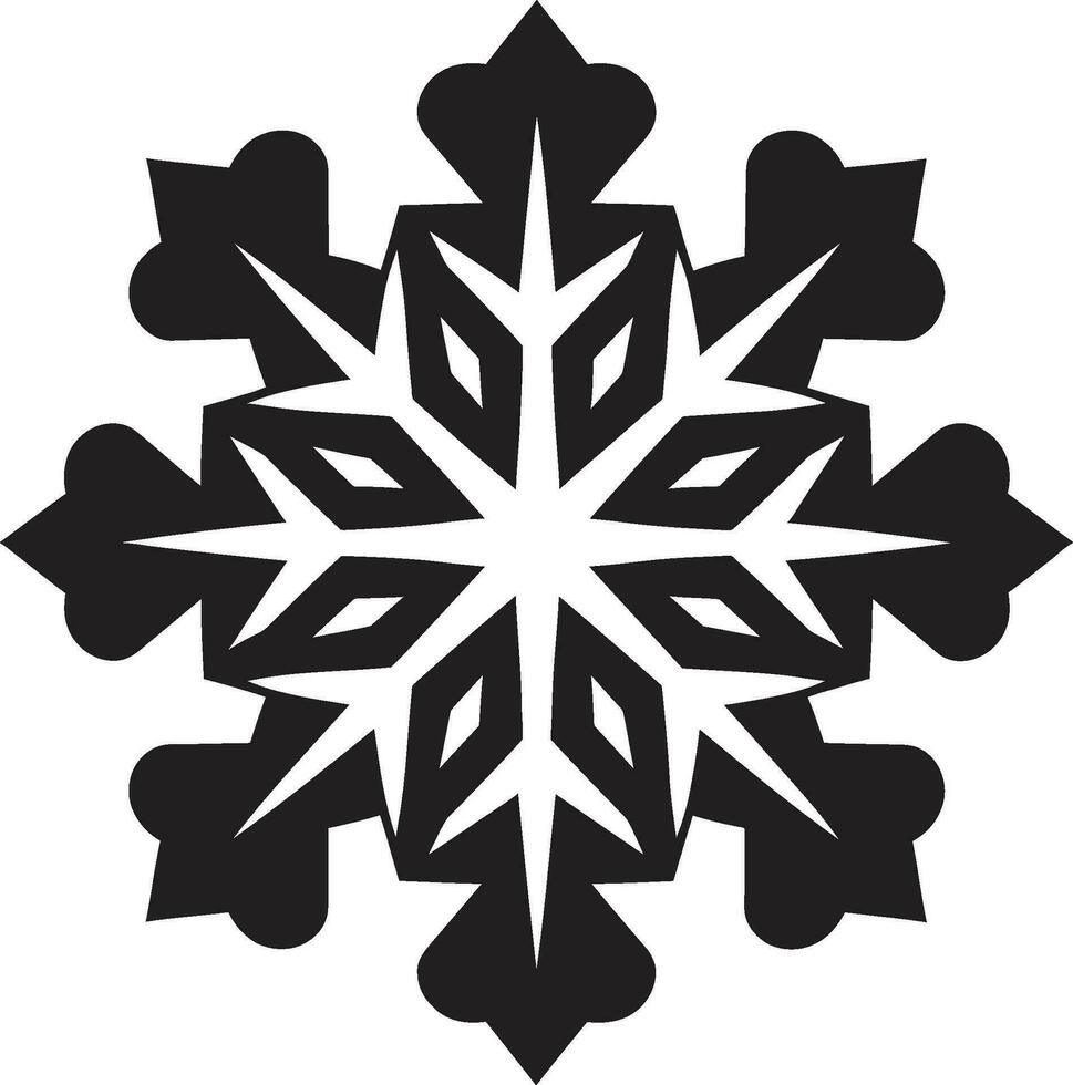 cristal majestad excelencia monocromo emblema eterno icono de nevada elegante copo de nieve símbolo vector
