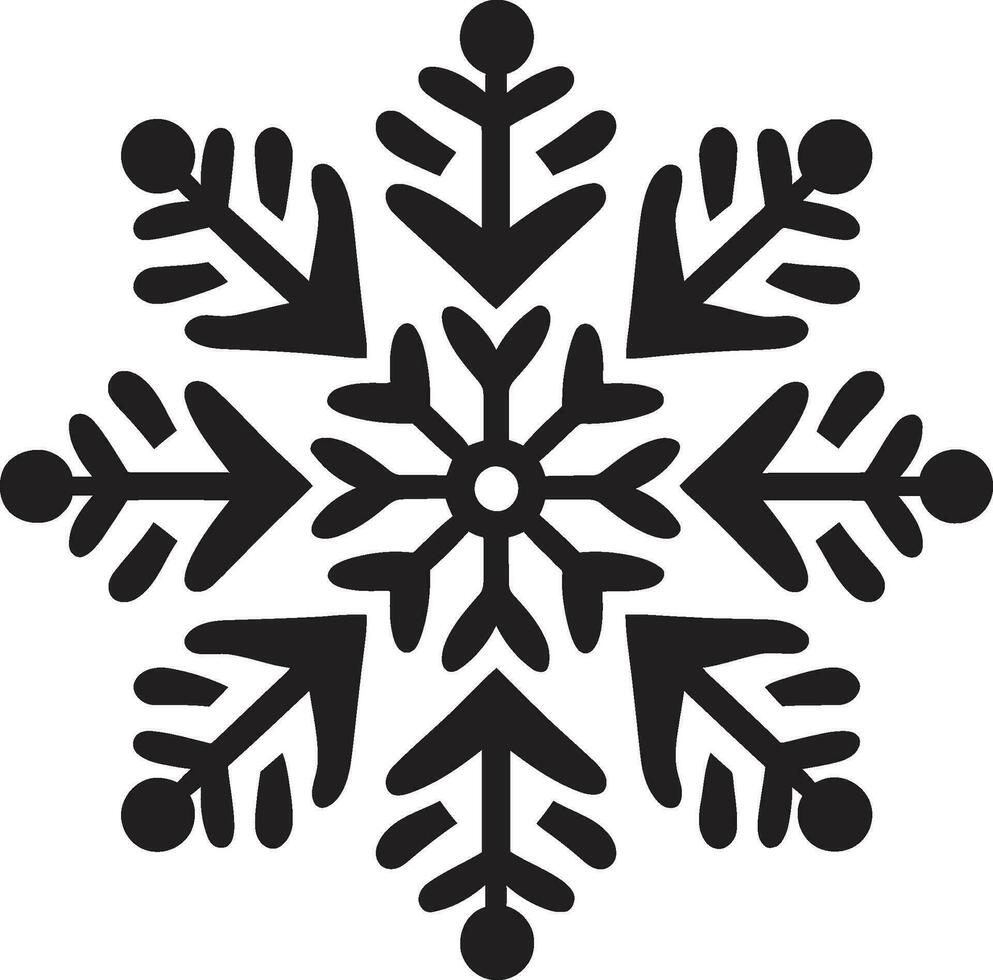 Serenade in Black and White Emblematic Emblem Symbol of Snowy Serenity Snow Vector Design