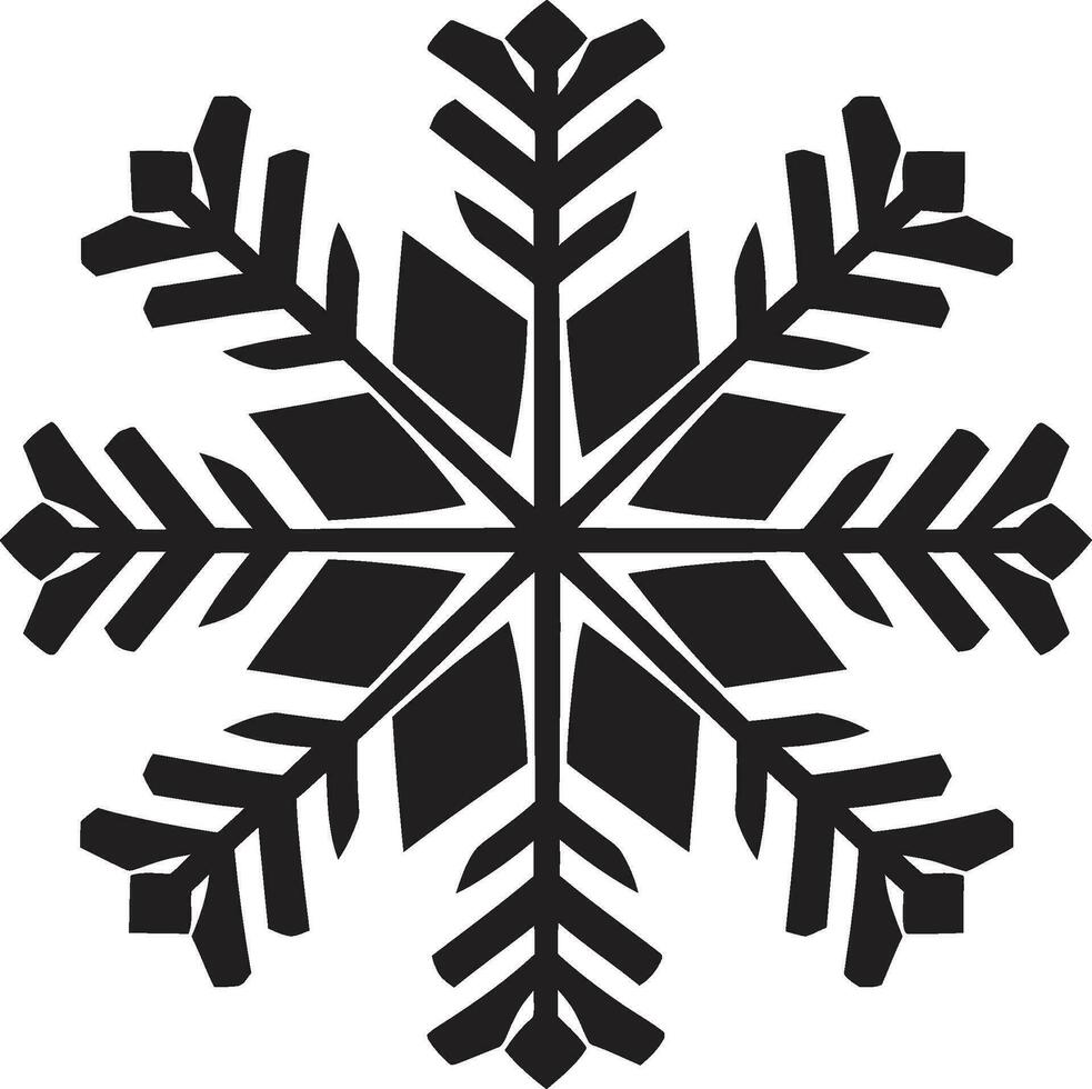 Frost in Monochrome Iconic Snowflake Art Elegance in Snowflakes Emblematic Symbol vector