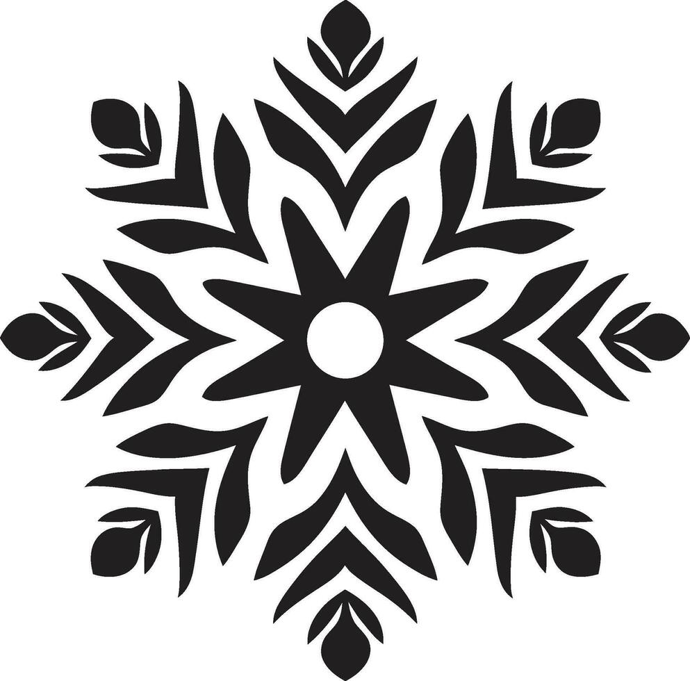 Noble Guardian of Snow Whispers Modern Emblem Elegance in Snowfall Monochromatic Symbol vector
