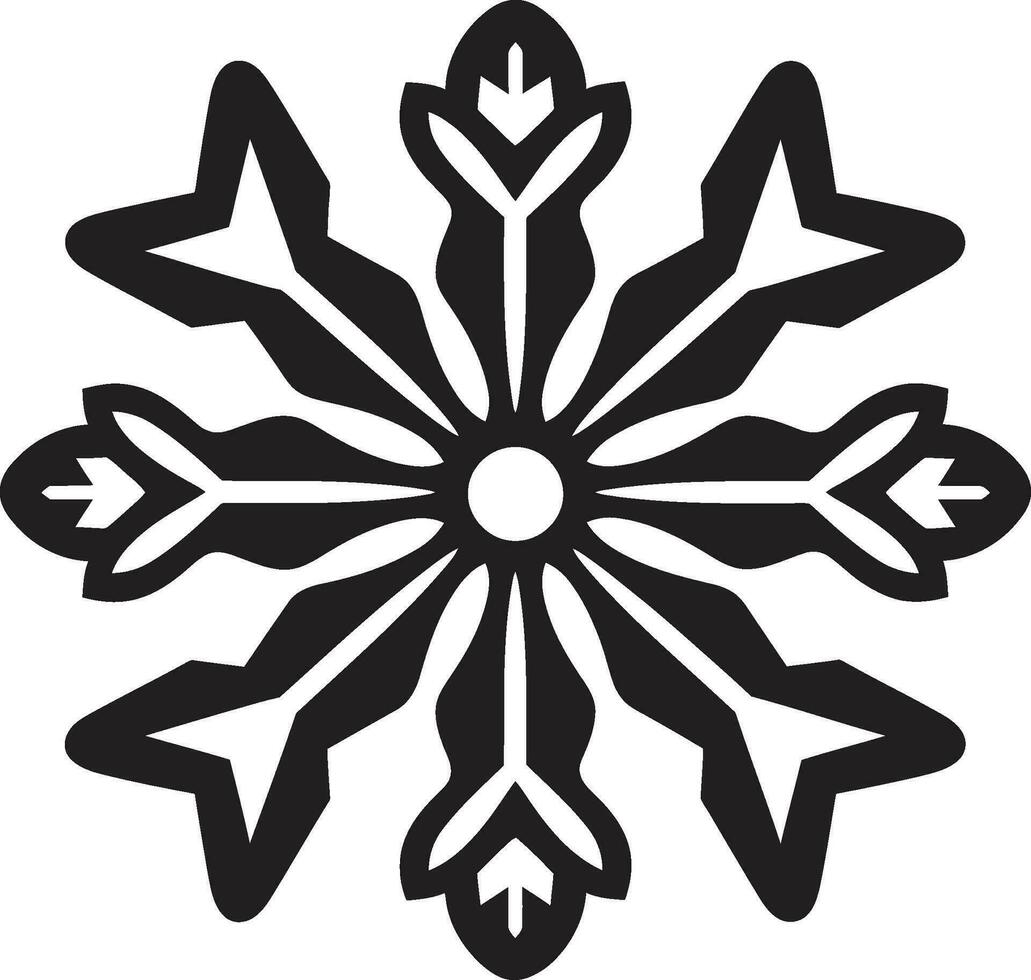 Icon of Icy Majesty in Monochrome Snow Vector Noble Emblem of Snowfall Emblematic Art