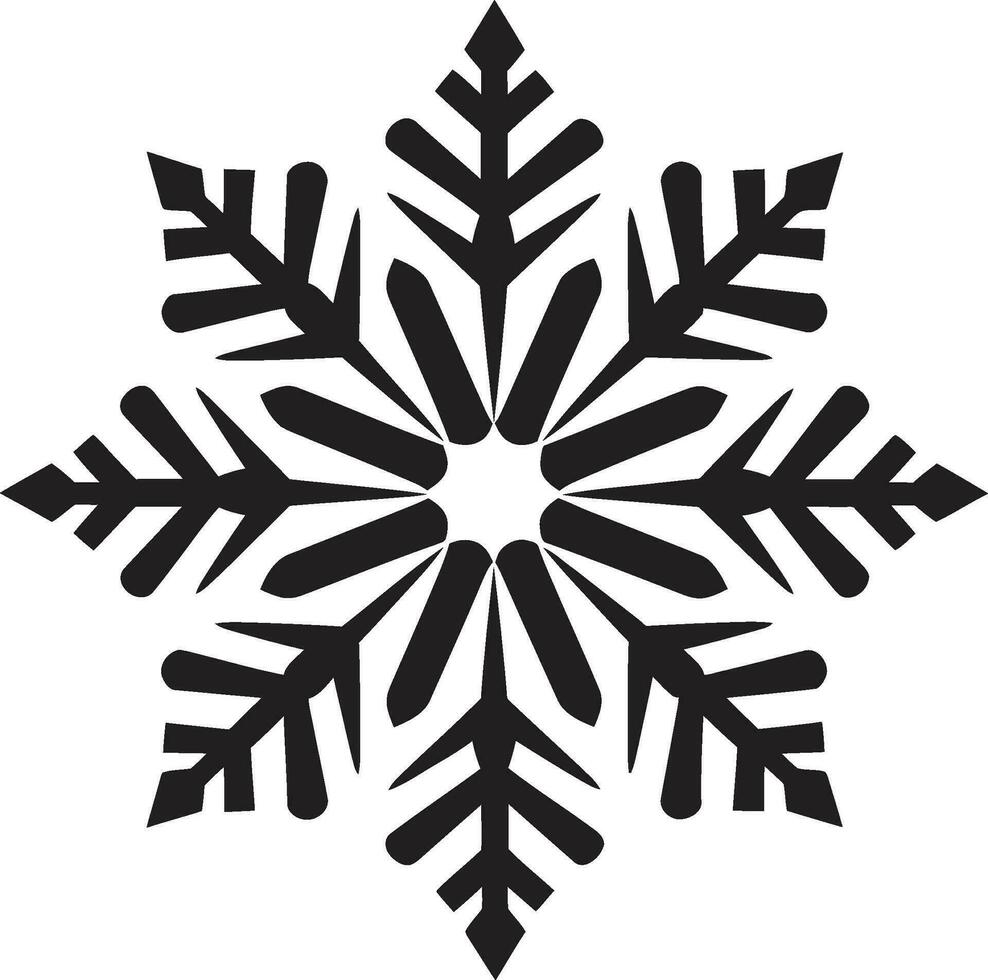 Timeless Frost Majesty Modern Snowflake Emblem Regal Winters Icon Monochromatic Logo vector