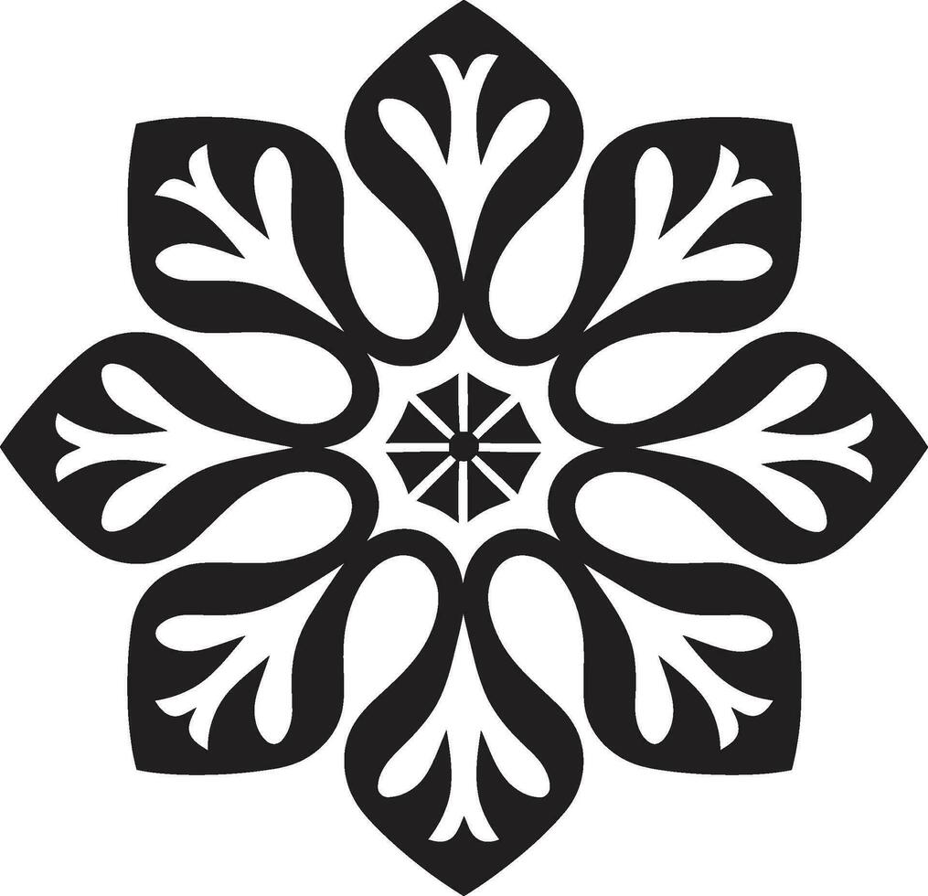 Elegant Frost Ambassador Monochrome Snow Emblem Regal Snowy Majesty Emblematic Snowflake Art vector