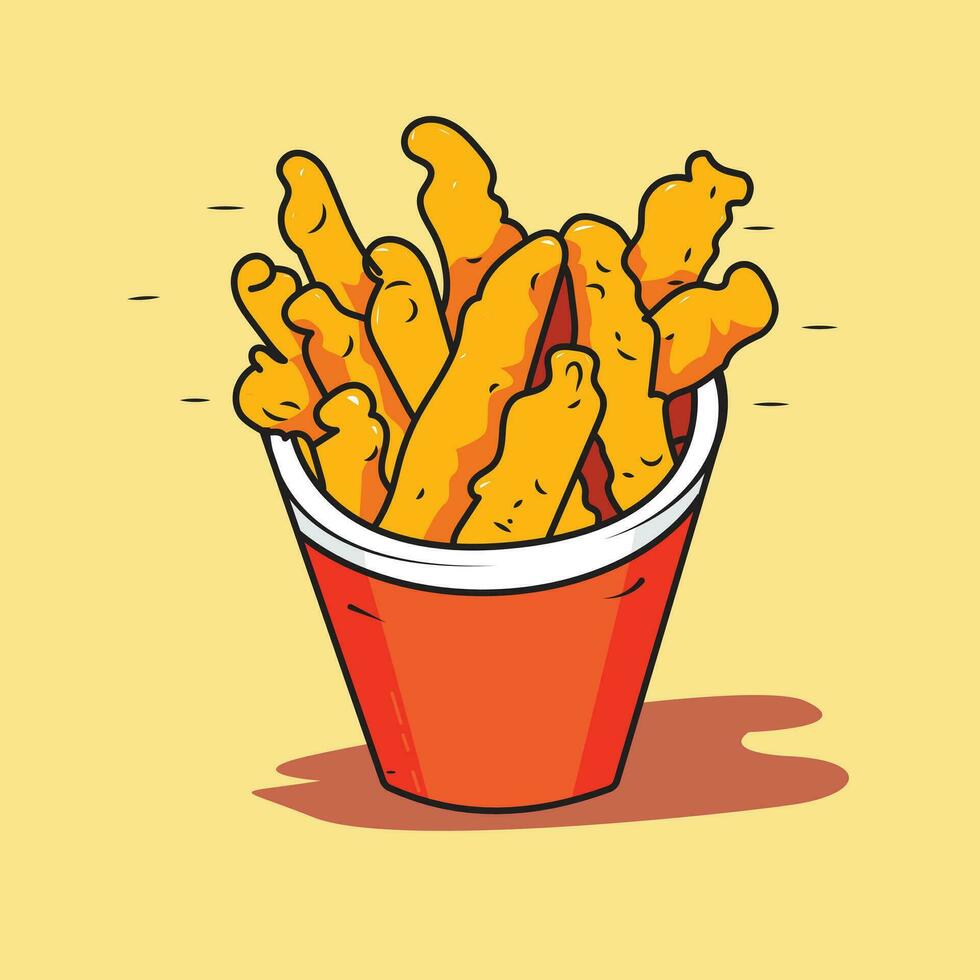 French Fries in Red Bucket vector. French fries clipart free download. vector