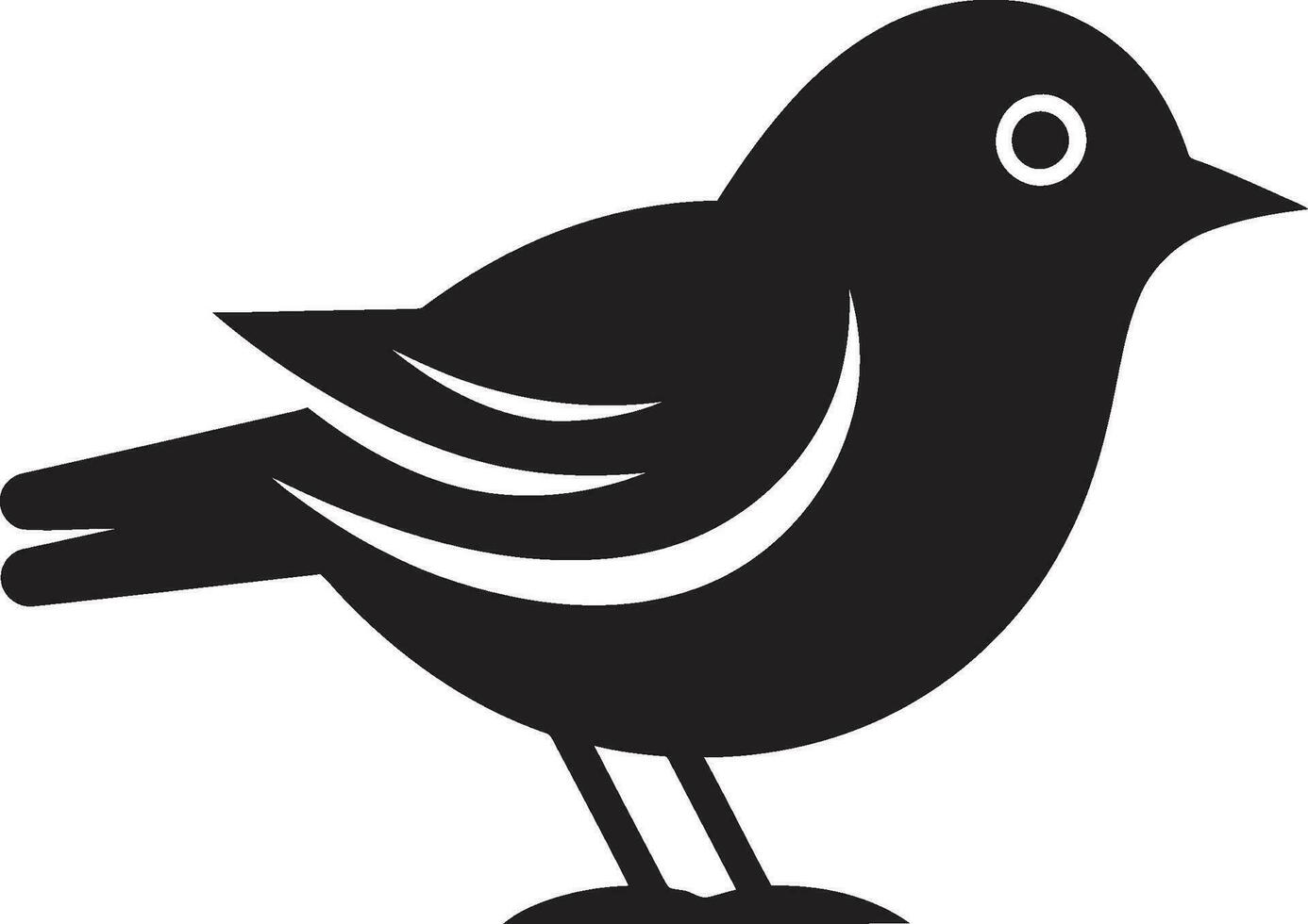 icono de canto de los pájaros belleza monocromo símbolo elegante Robin perfil moderno emblema diseño vector