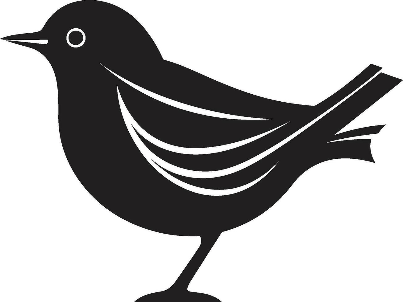 Icon of Melodic Nature Robin Logo Art Elegant Avian Profile Emblematic Symbol vector