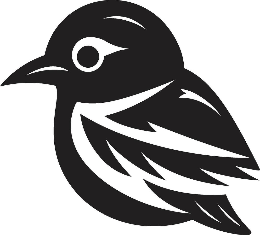 Simplistic Beauty in Monochrome Stylish Robin Elegant Harmony in Flight Iconic Bird Logo vector