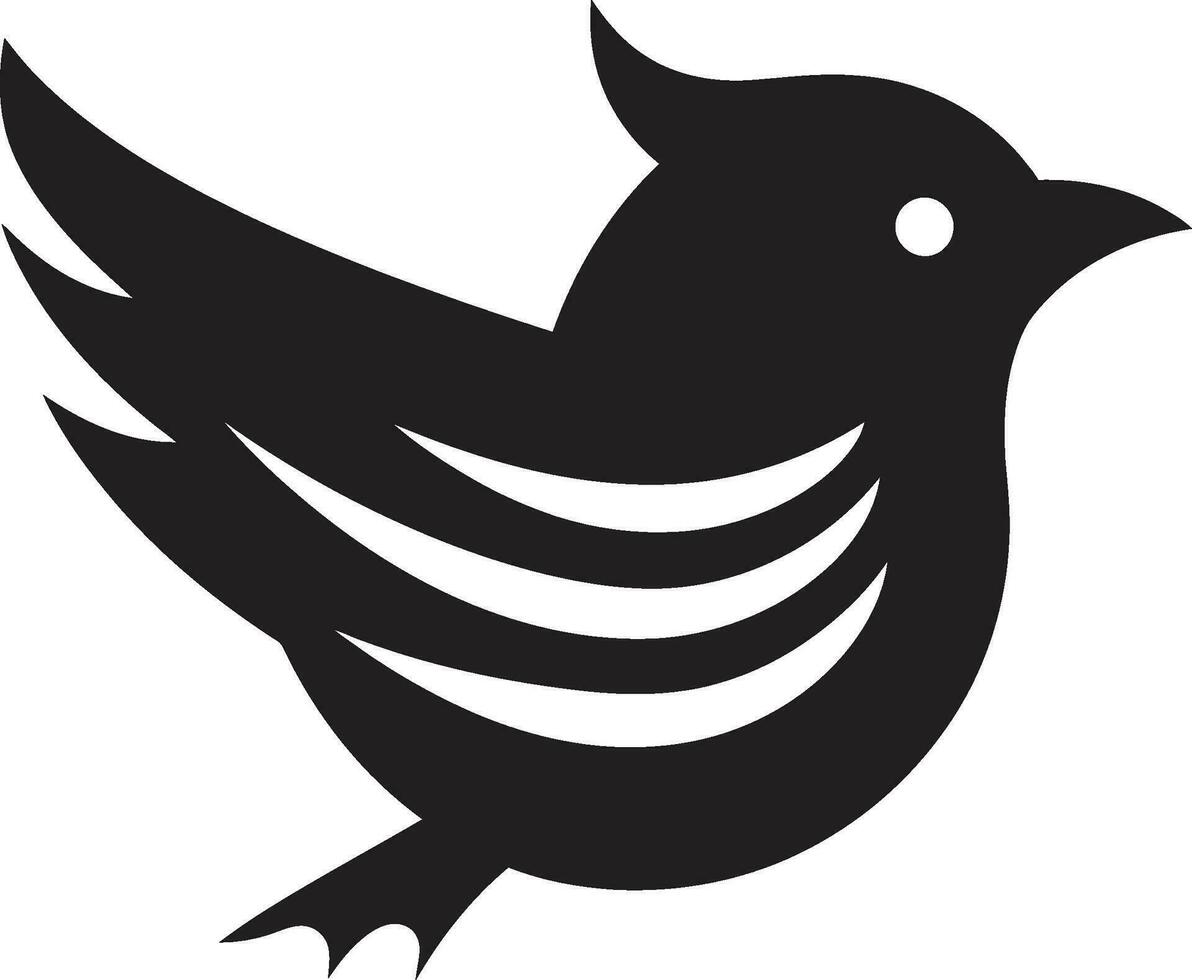 Avian Majesty in Simplicity Vector Robin Iconic Songbird Melody Monochrome Design