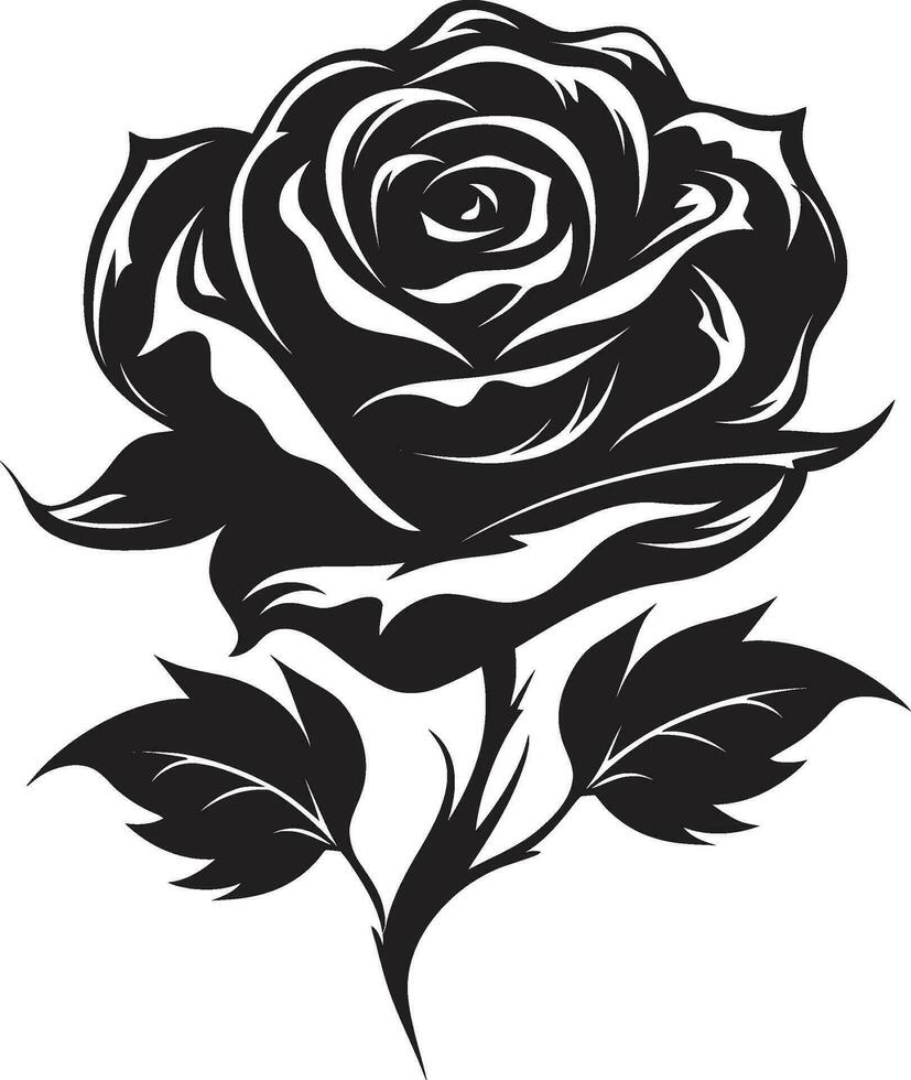 emblemático floral encanto logo diseño real Rosa silueta moderno negro icono vector