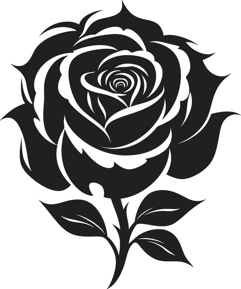 eterno Rosa excelencia negro logo Arte simplista pétalo silueta emblemático icono vector