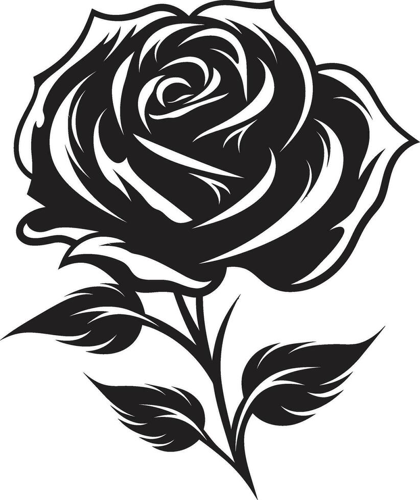 Timeless Blossom Excellence Vector Symbol Simplistic Rose Majesty Emblematic Design