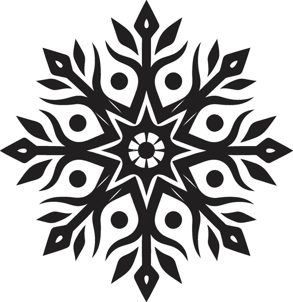 real elegancia en escarcha moderno copo de nieve icono serenidad en nevada monocromo emblema vector