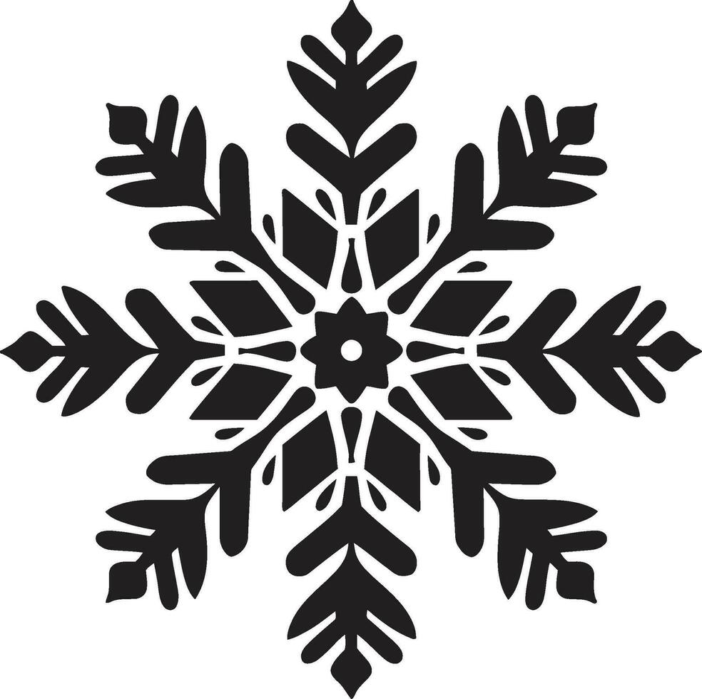 Elegant Emblem of Winters Beauty Stylish Icon Majestic Frosty Majesty Emblematic Snowflake Emblem vector