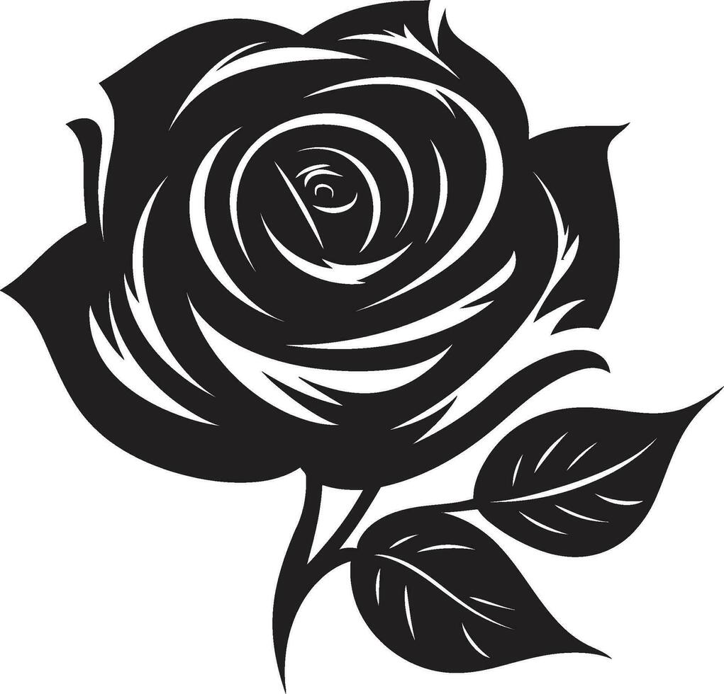 Simplistic Rose Majesty Emblematic Design Iconic Beauty of Natures Roses Emblematic Icon vector