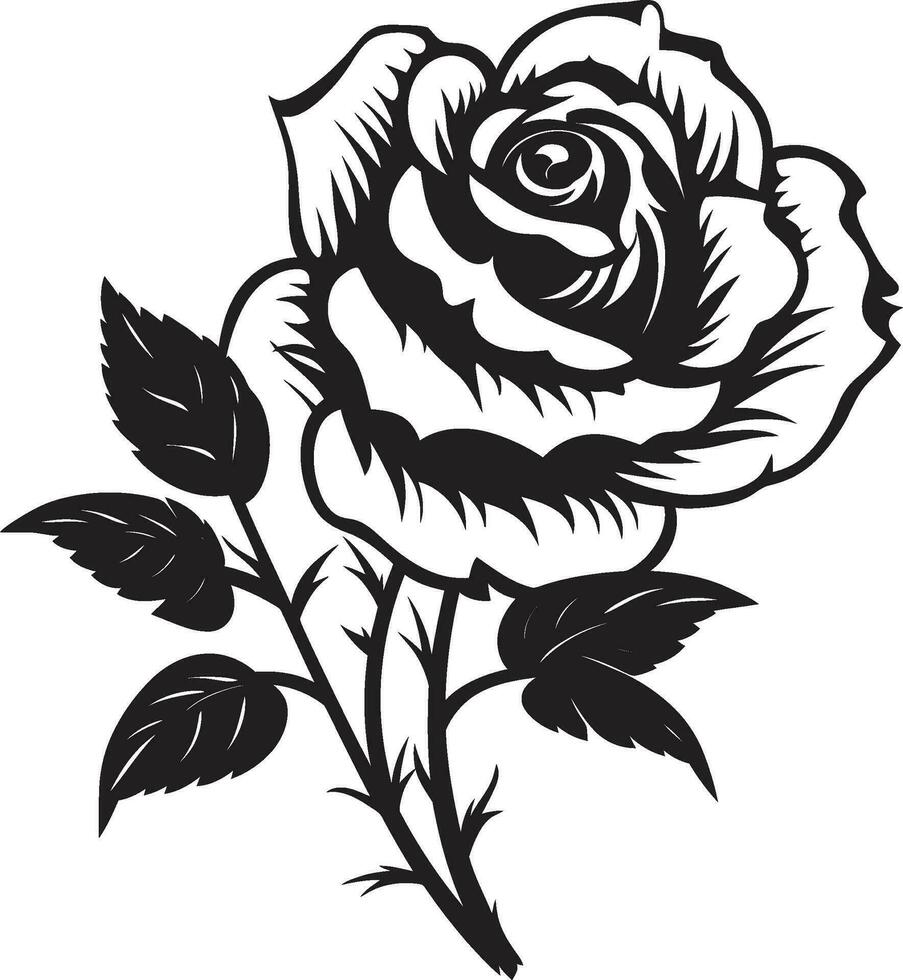 eterno flores elegante Rosa icono simplista elegancia monocromo floral silueta vector