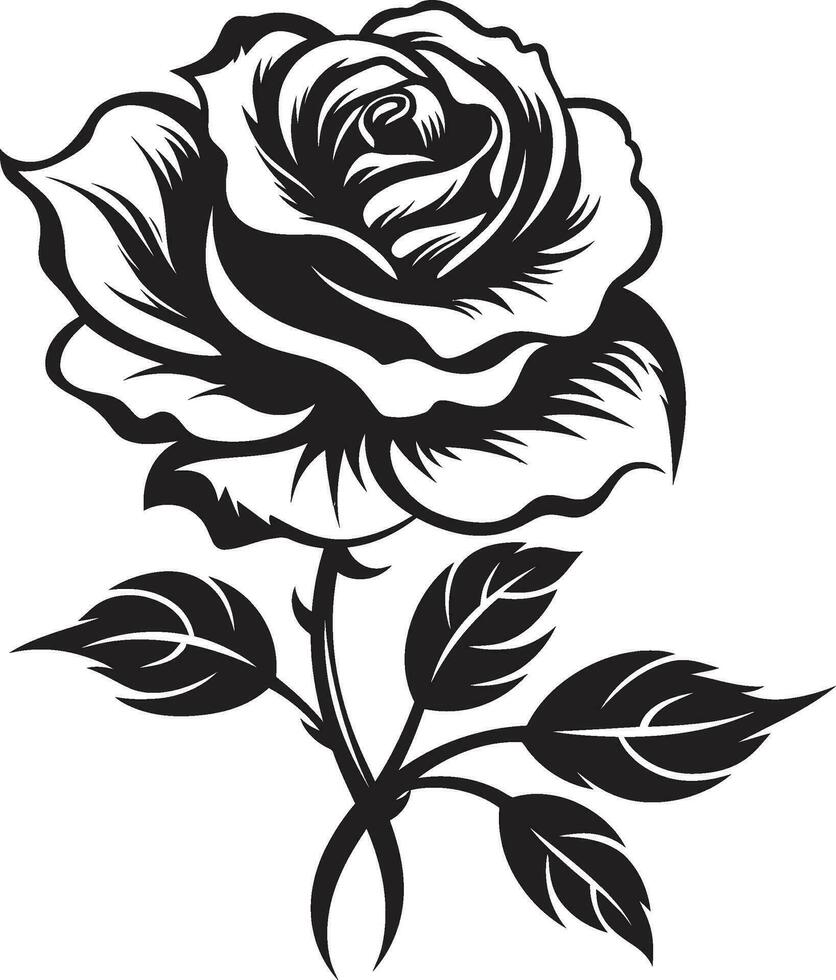 florecer en monocromo icónico logo Arte elegancia en naturalezas mejor floral símbolo vector