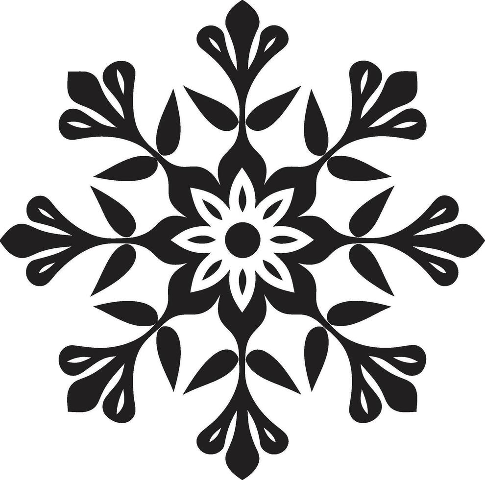 Crystal Silhouette Excellence Monochrome Ice Icon Icon of Winters Majesty Vector Snow Emblem