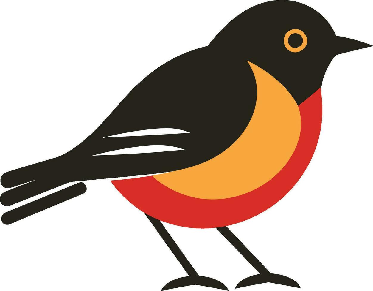 serenata en sencillez Robin pájaro emblema real bosque canción emblemático vector icono