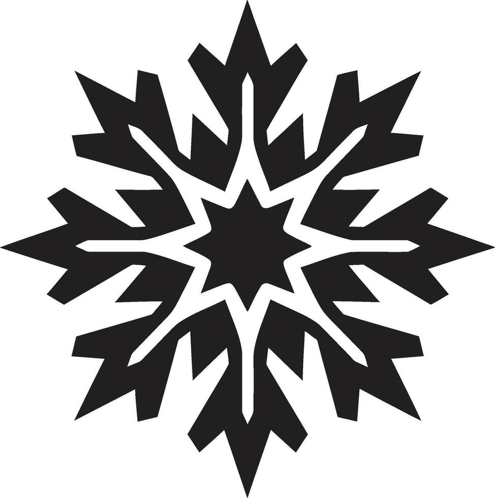 Symbol of Snowy Serenity Snow Vector Design Crystal Majesty of Winter Monochrome Emblem