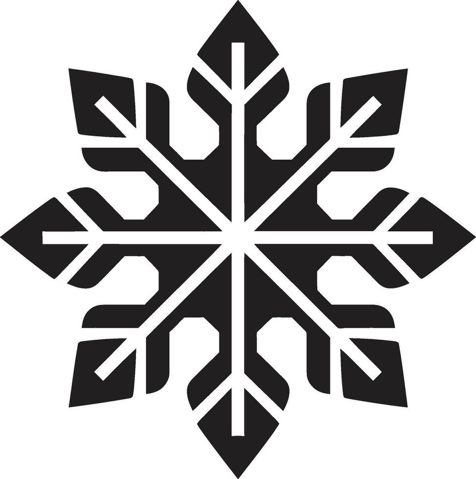 Emblematic Serenade in Frost Monochrome Emblem Timeless Crystal Majesty Vector Snowflake Icon