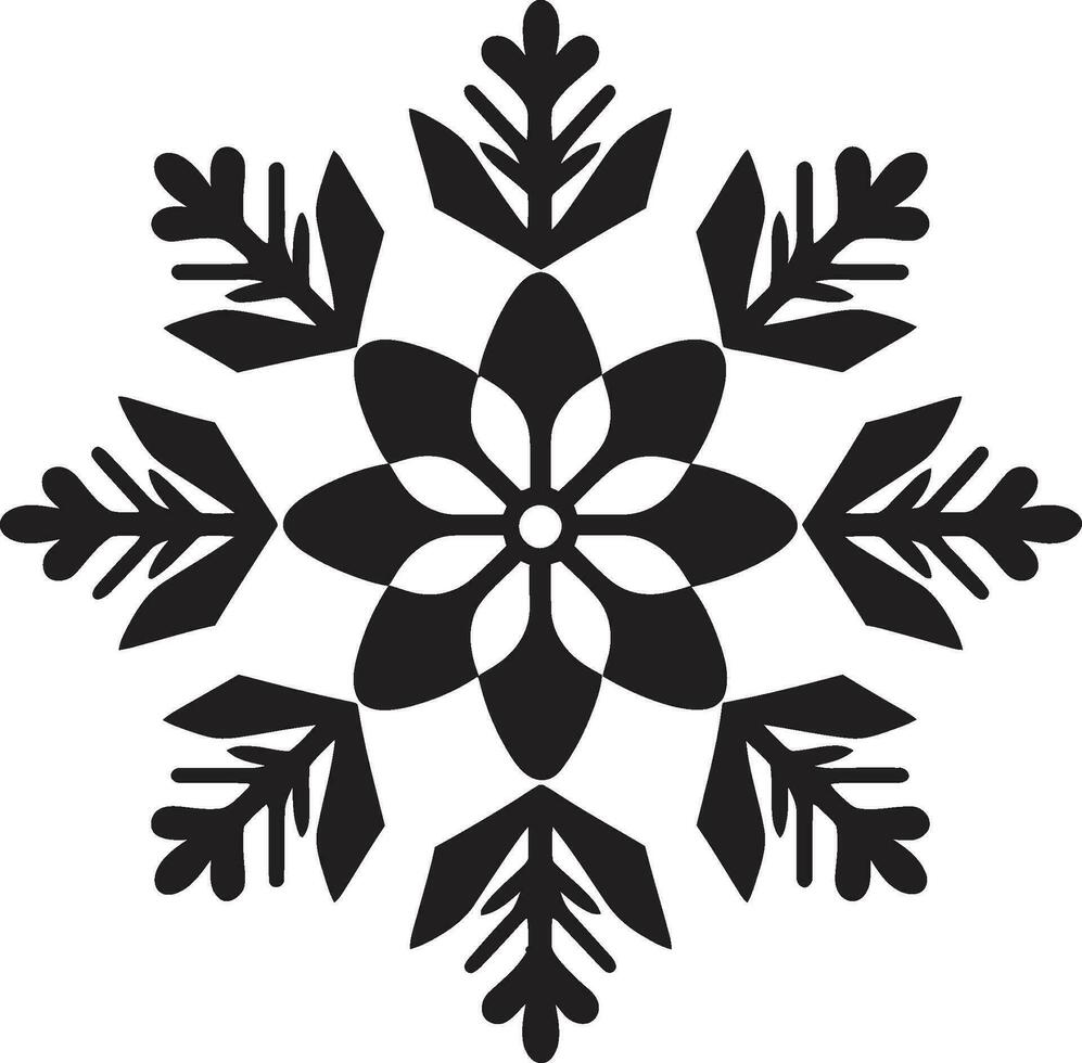 eterno icono de inviernos deleite copo de nieve emblema simplista nieve silueta negro emblema vector