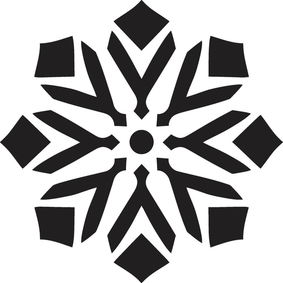 Crystal Majesty in Snowflakes Monochrome Design Timeless Icon of Winters Delight Snowflake Emblem vector
