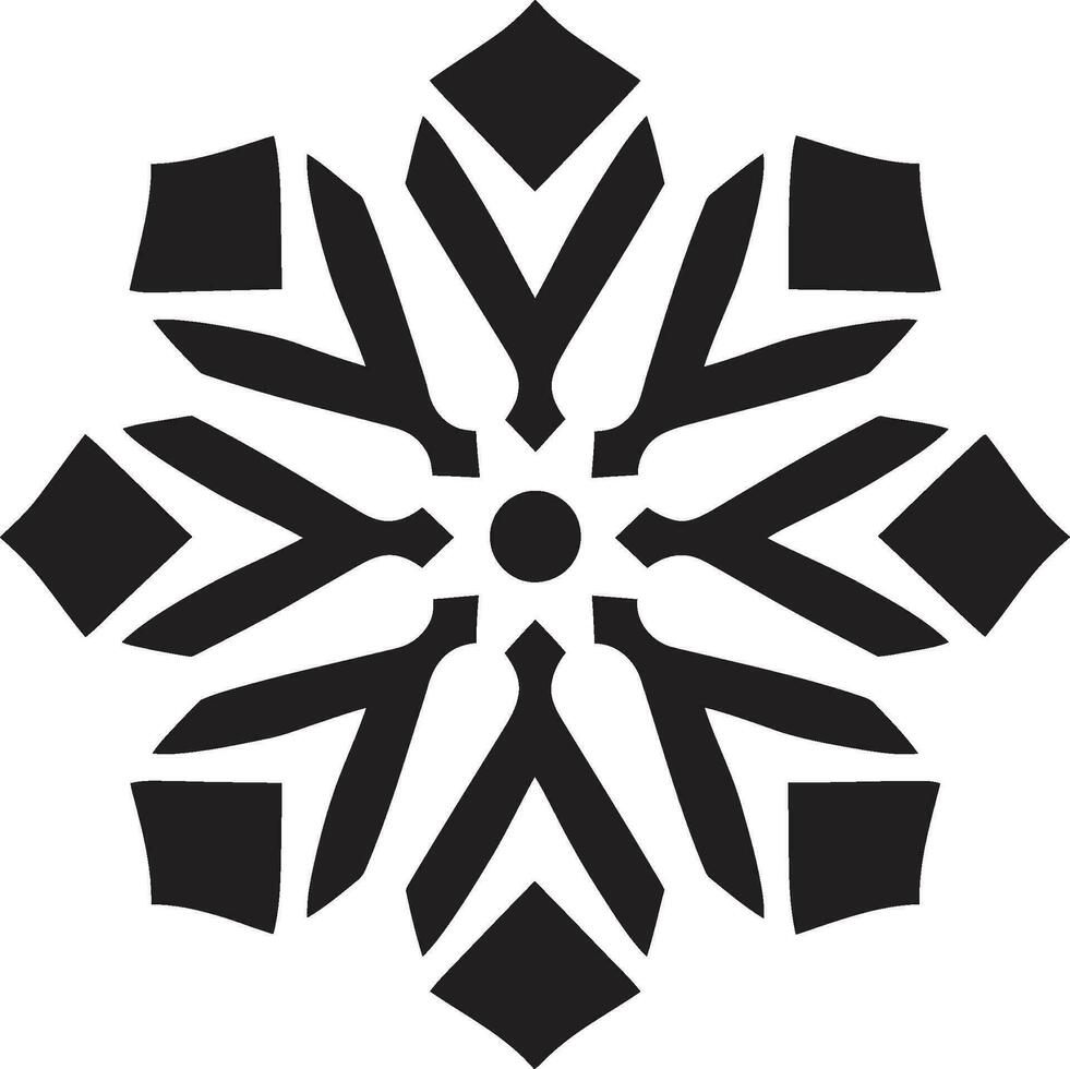 Crystal Majesty in Snowflakes Monochrome Design Timeless Icon of Winters Delight Snowflake Emblem vector