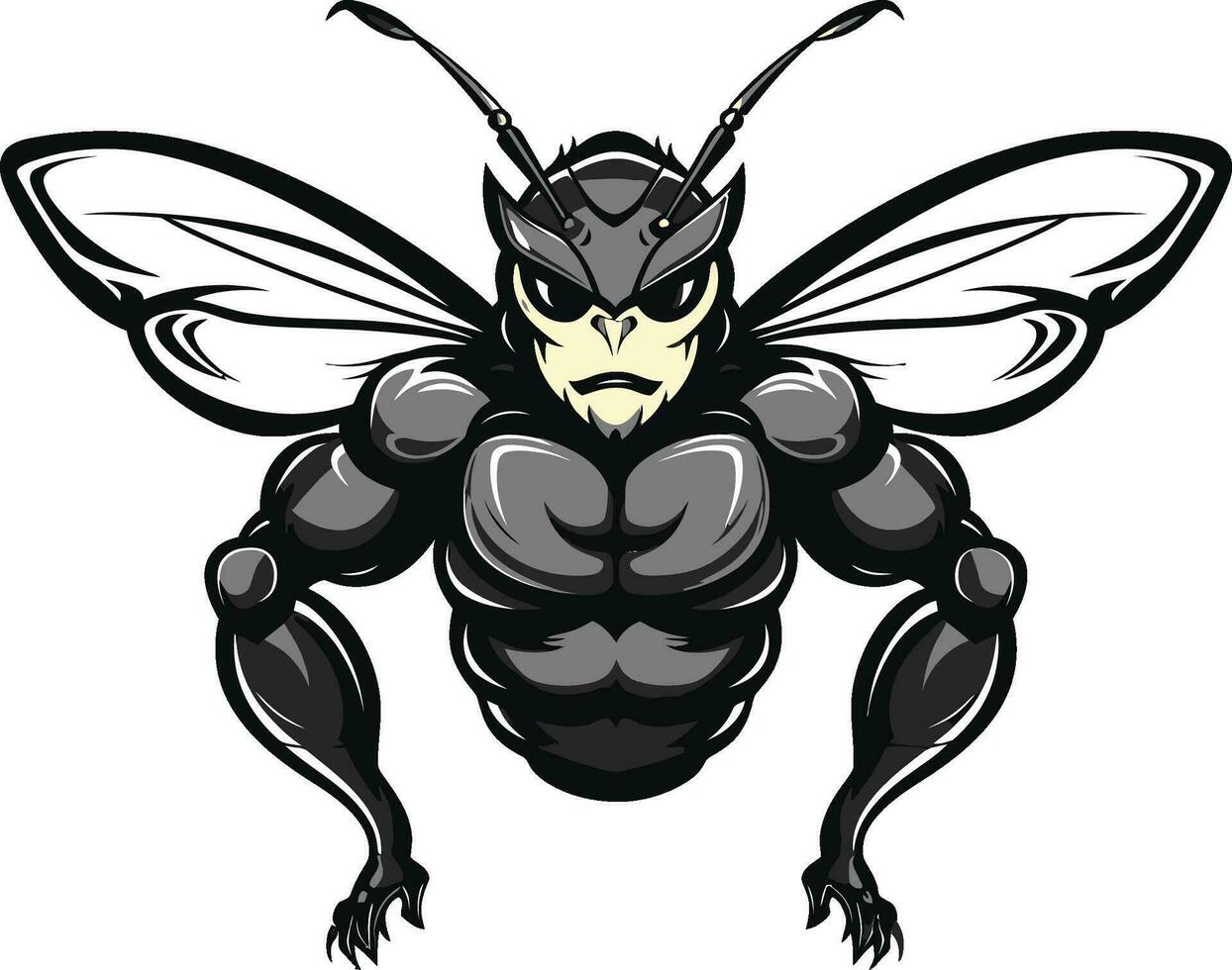 Regal Majesty in Simplicity Monochrome Logo Minimalistic Hornet Emblem Wildlife Symbol vector