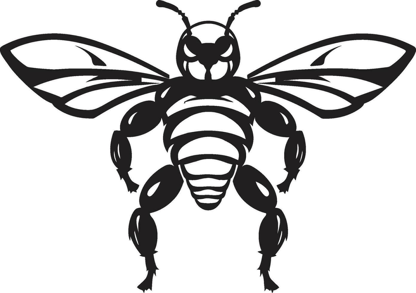 guerreros picadura negro avispón emblema emblemático insecto excelencia mascota símbolo vector