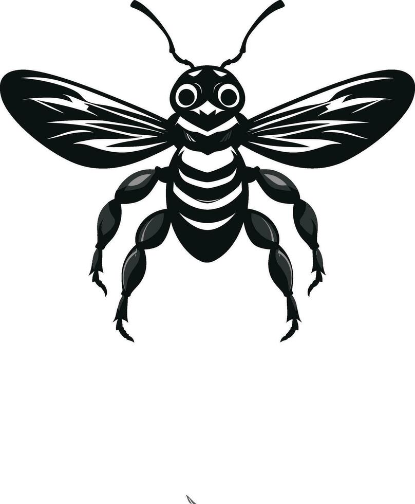 elegancia en sencillez icónico insecto emblema de agresión minimalista vector símbolo