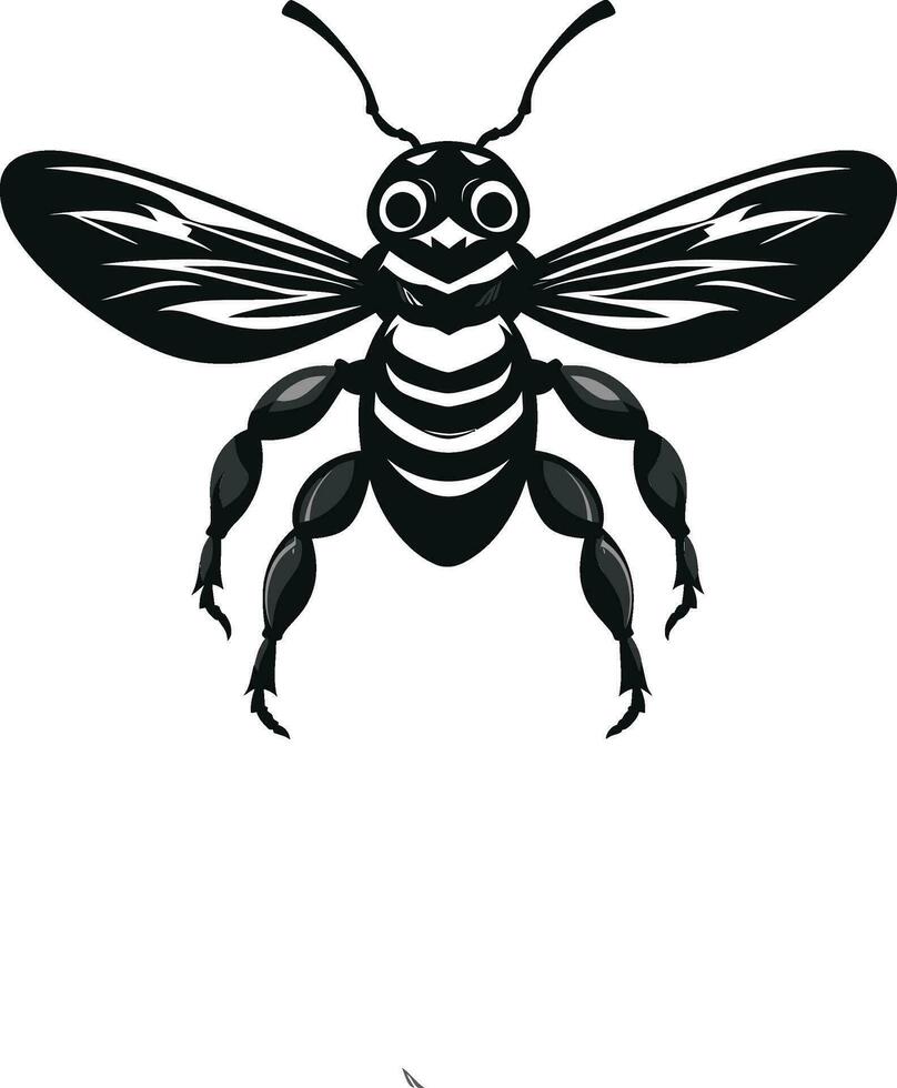 Elegance in Simplicity Iconic Insect Emblem of Aggression Minimalist Vector Symbol