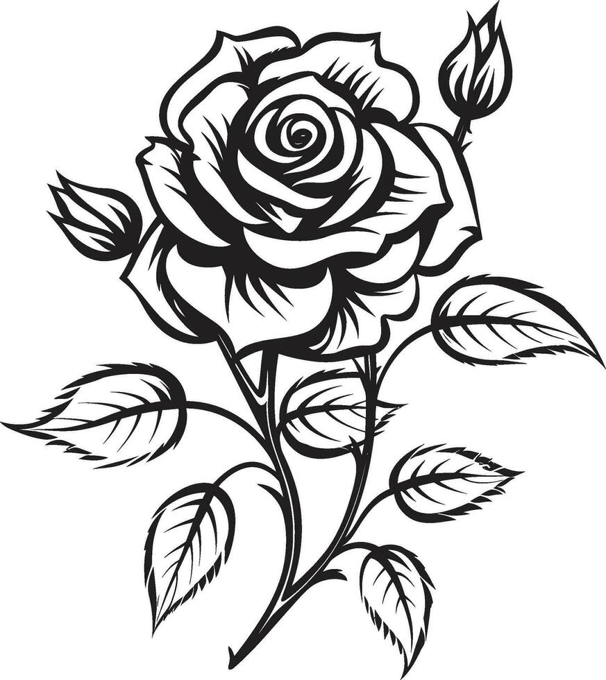 majestuoso ramo de flores majestad emblemático emblema real elegancia en naturaleza moderno Rosa icono vector