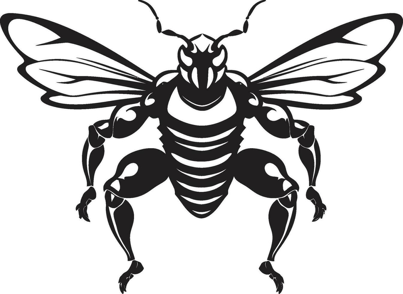 Warriors Serenity in Monochrome Logo Emblem Simplistic Sting Excellence Black Emblem vector