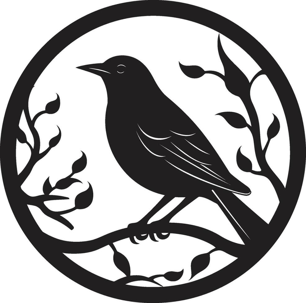 icono de vida silvestre armonía elegante pájaro logo noble aviar guardián emblemático símbolo vector