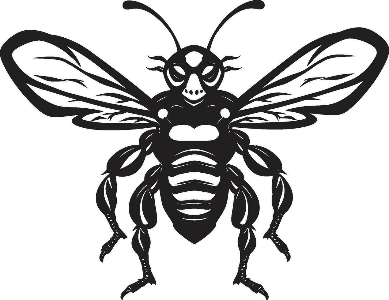 Noble Hornet Majesty in Black Logo Design Wildlifes Mighty Defender Vector Symbol