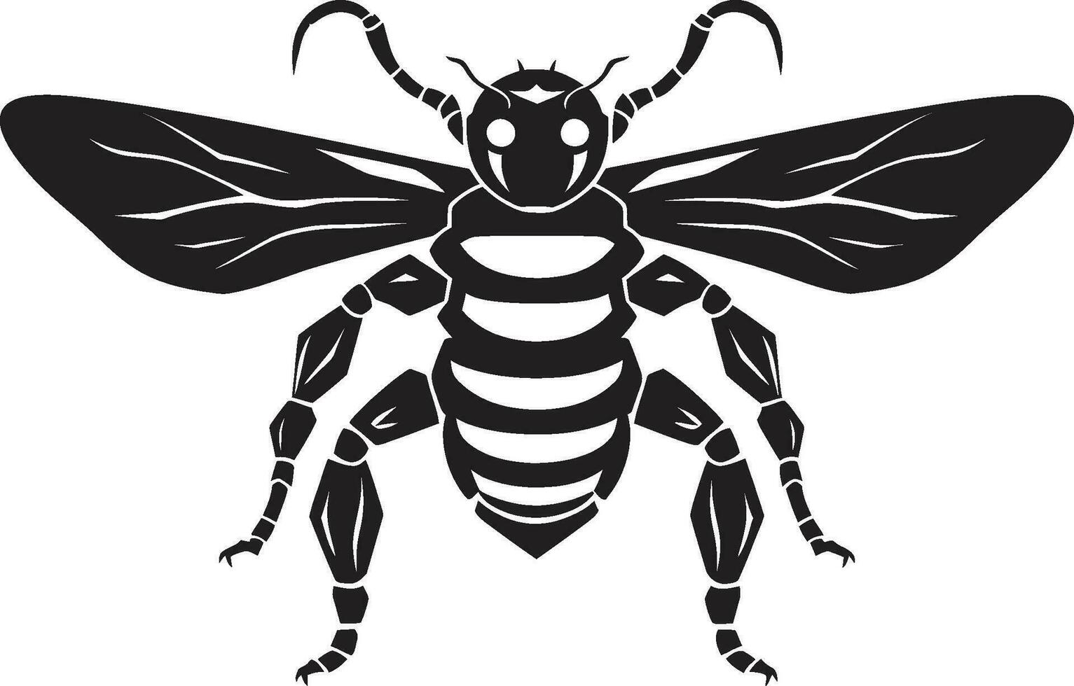 avispón emblema de agresión negro vector mascota poderoso silueta excelencia monocromo símbolo