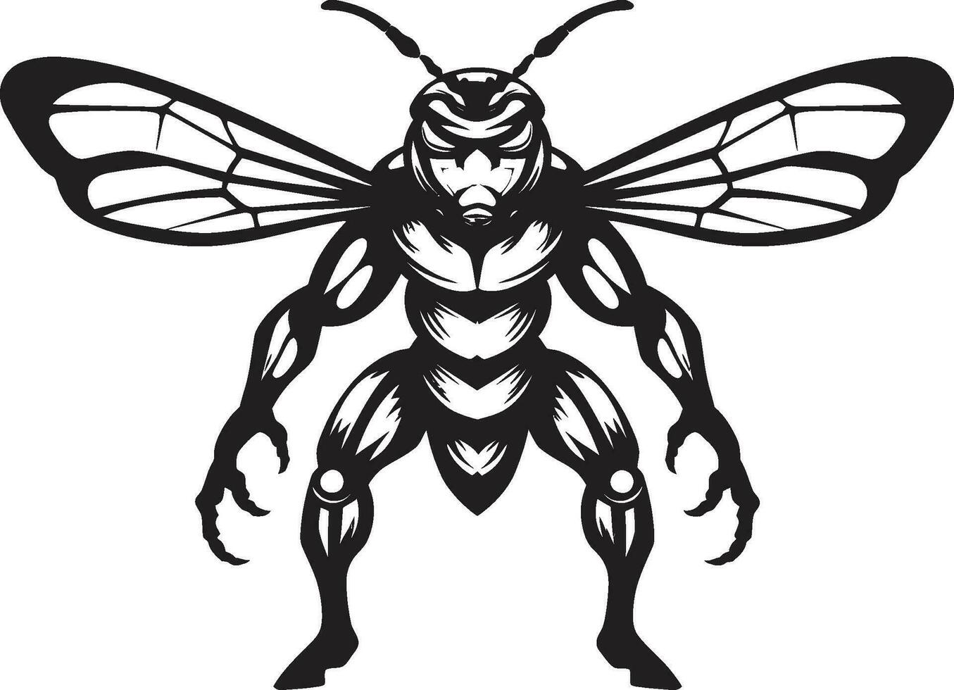 Serenity of the Predation Hornet Silhouette Icon Powerful Sting Majesty Emblematic Design vector