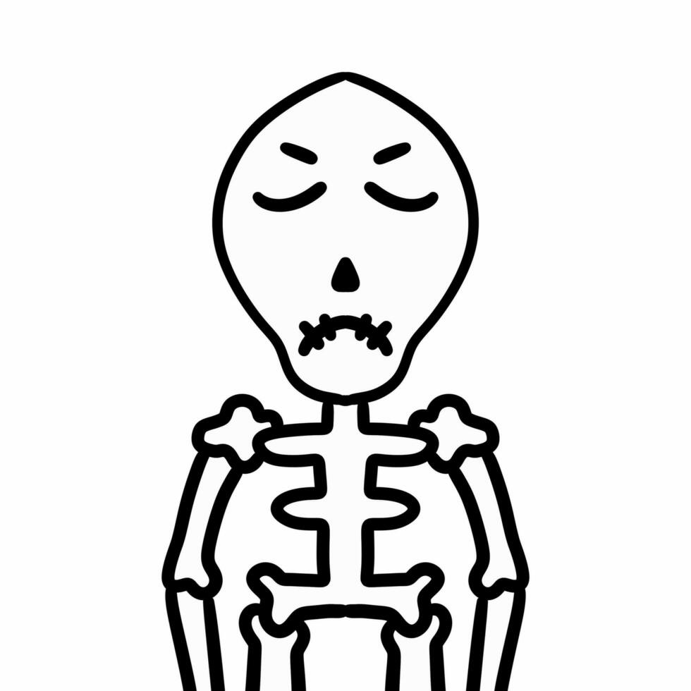 cartoon doodle skeleton with bones photo