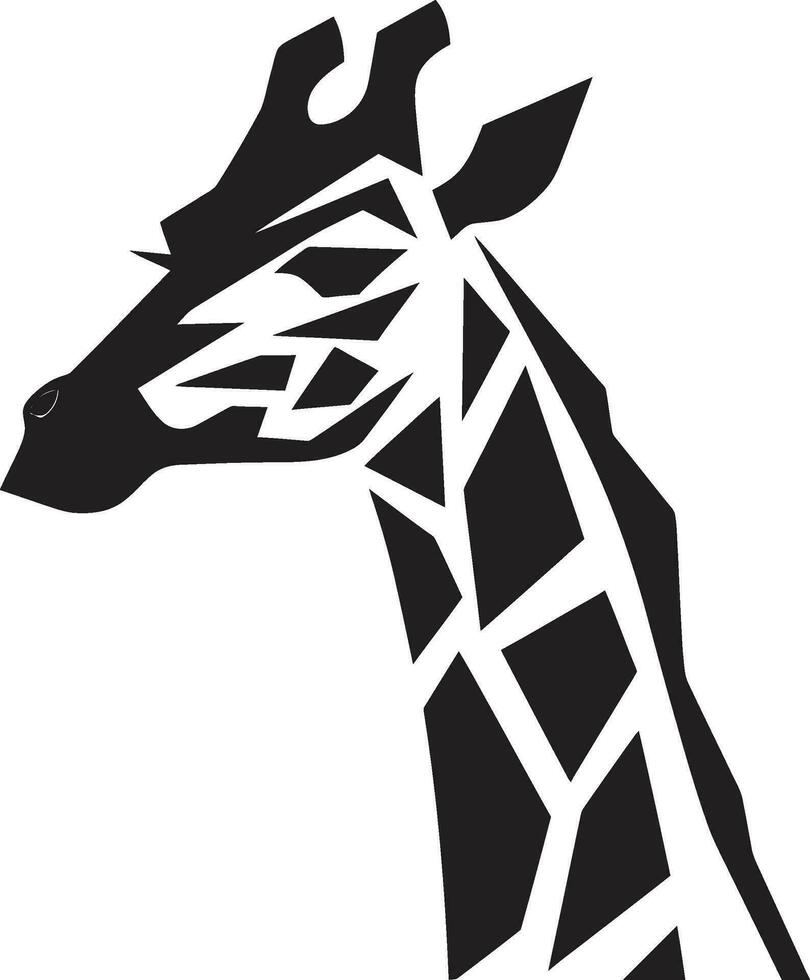 minimalista jirafa majestad negro icono gracia y poder jirafa silueta logo vector