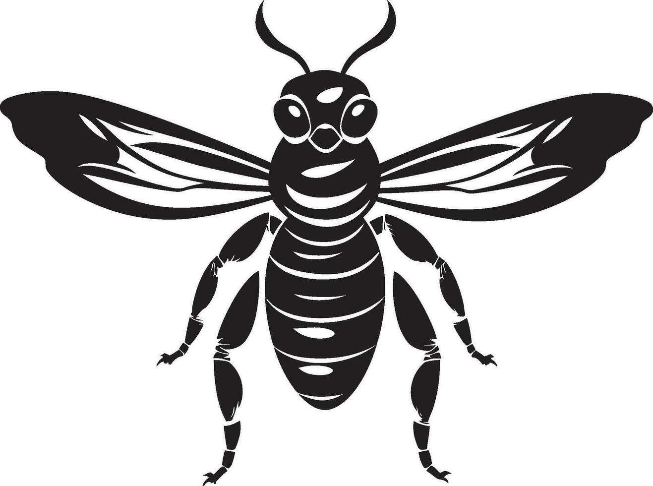 Wildlifes Grace in Simplicity Vector Hornet Iconic Sting Majesty Monochrome Design