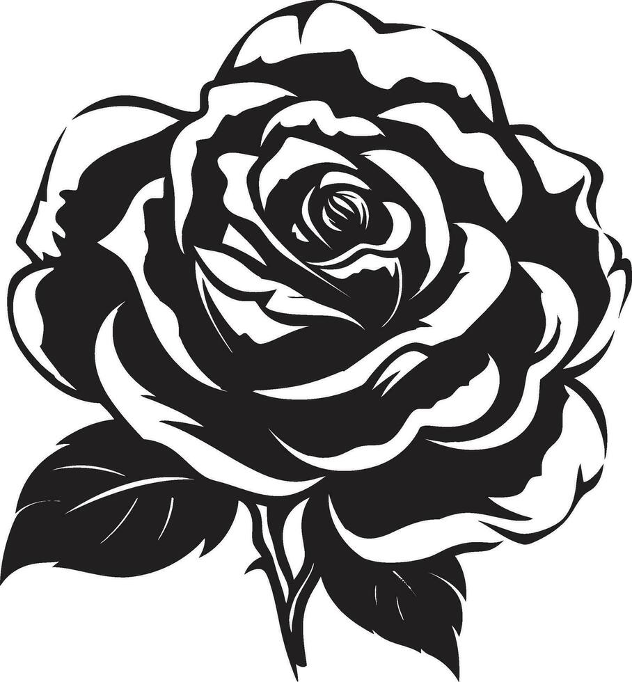 real florecer icono monocromo logo elegante símbolo de amor vector Rosa silueta
