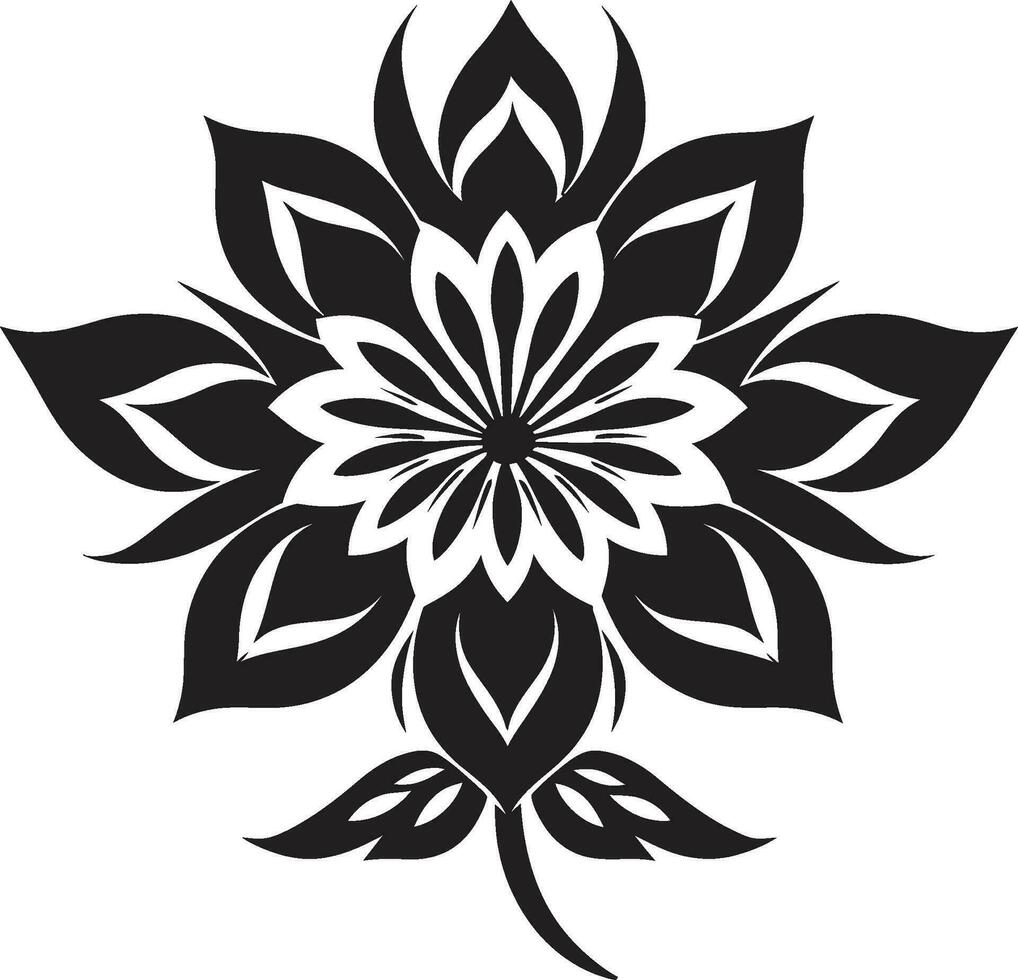 Black Floral Icon for a Tropical Look Black Floral Icon for a Desert Look vector