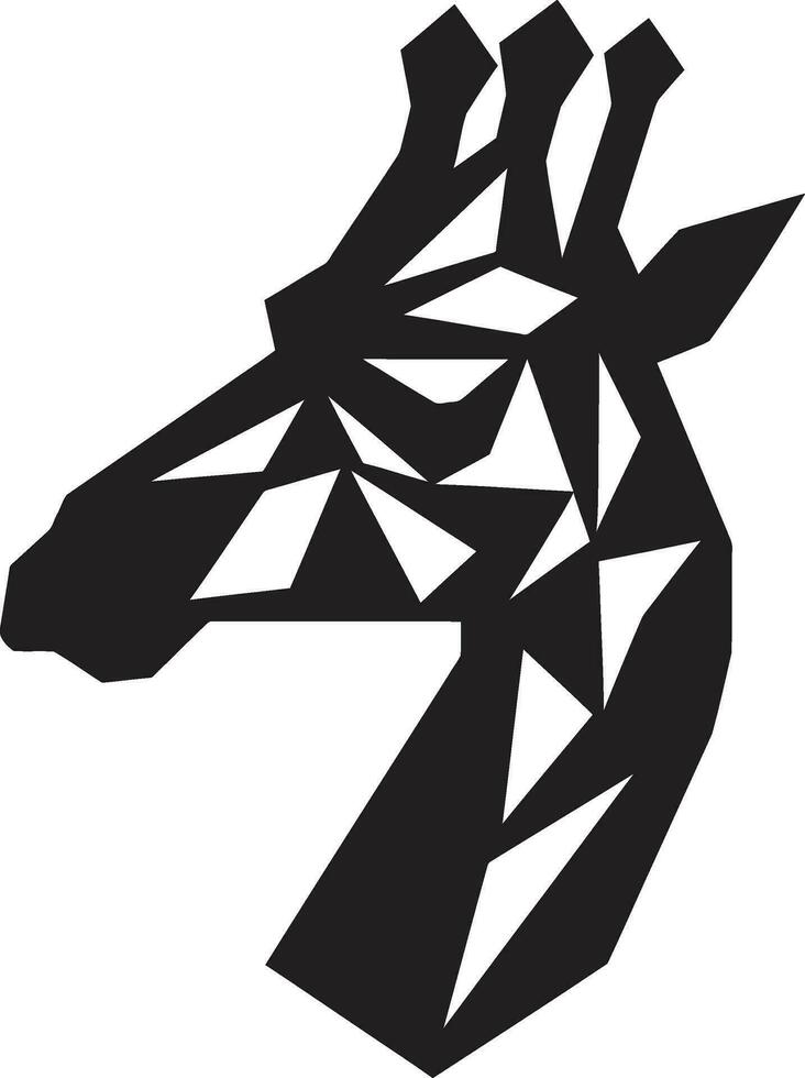 sereno jirafa contorno emblema diseño el alto guardián jirafa vector logo