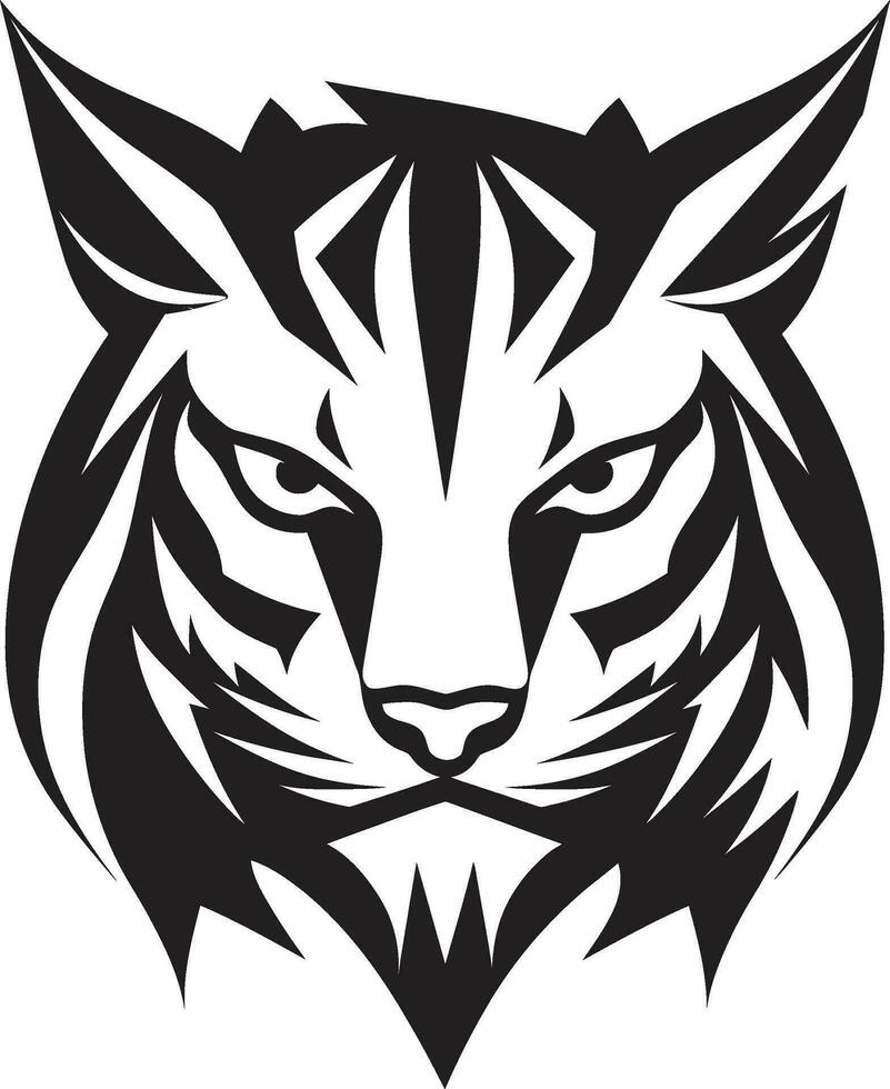 Minimalistic Predator Art Monochrome Emblem Icon of the Wilderness Lynx Vector Logo