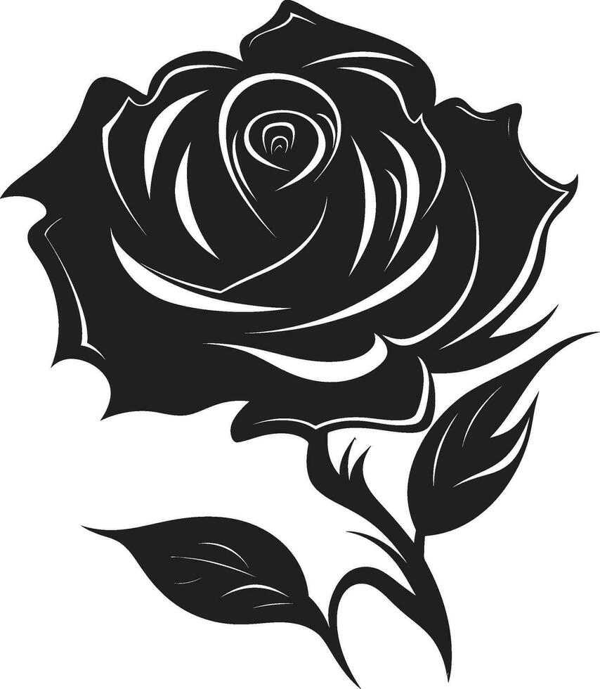 eterno icono de amor en monocromo Rosa silueta elegancia en sencillez monocromo emblema vector