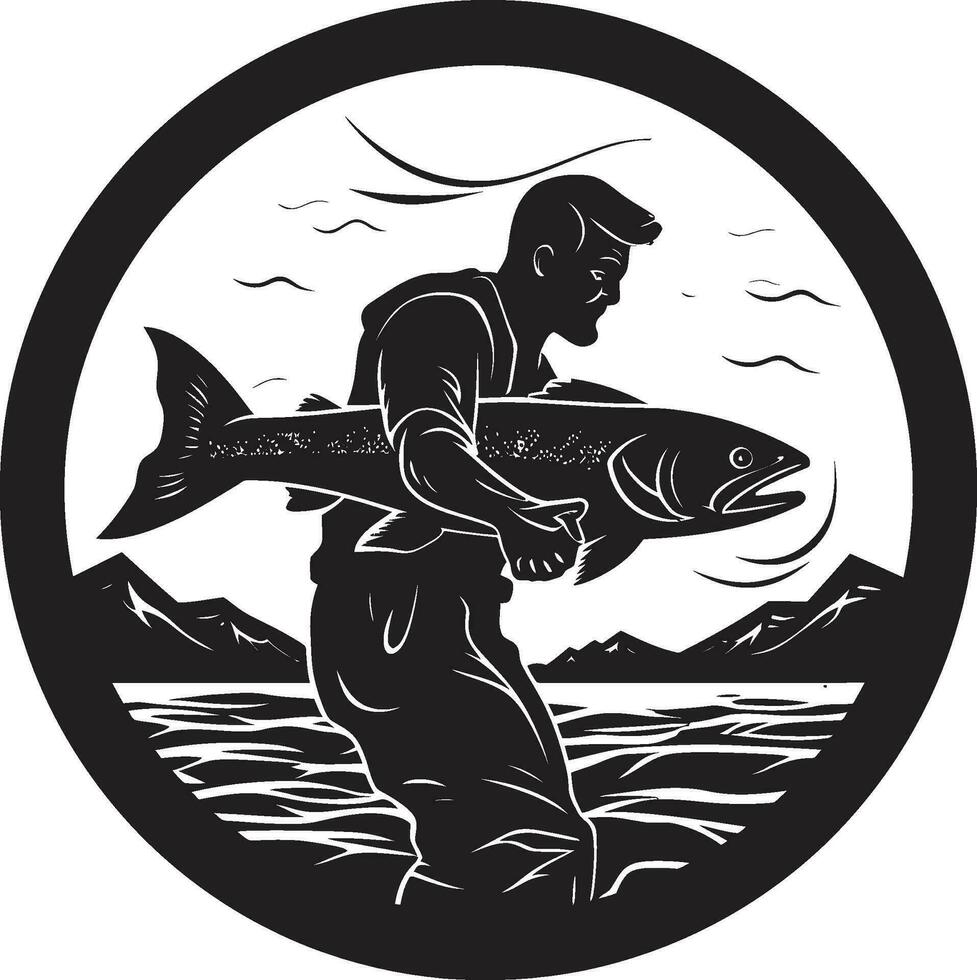 pescador logo icono para tu social medios de comunicación cuentas pescador logo icono para tu márketing materiales vector