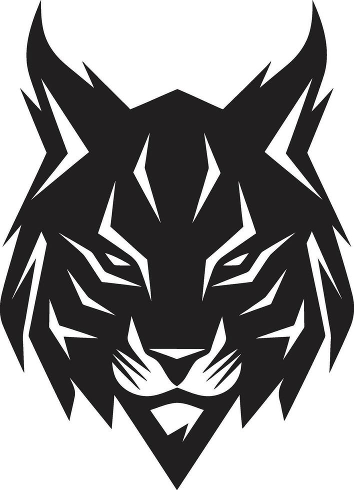 Elegant Wildcat Ambassador Monochromatic Vector Safari Sentinel Lynx Emblem Design