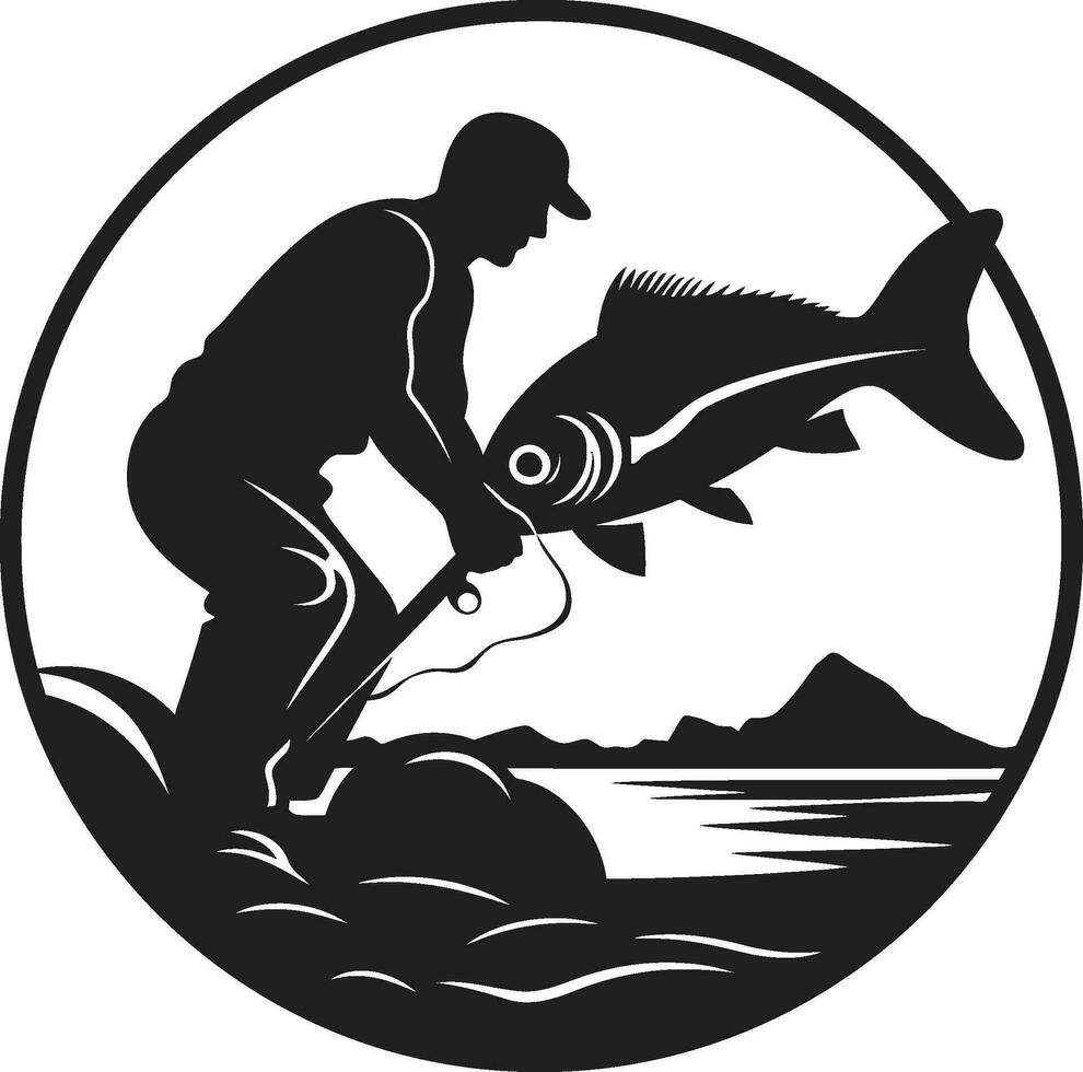 Fisherman Logo Icon for Your Products and Packaging Fisherman Logo Icon for Your Apparel and Merchandise vector