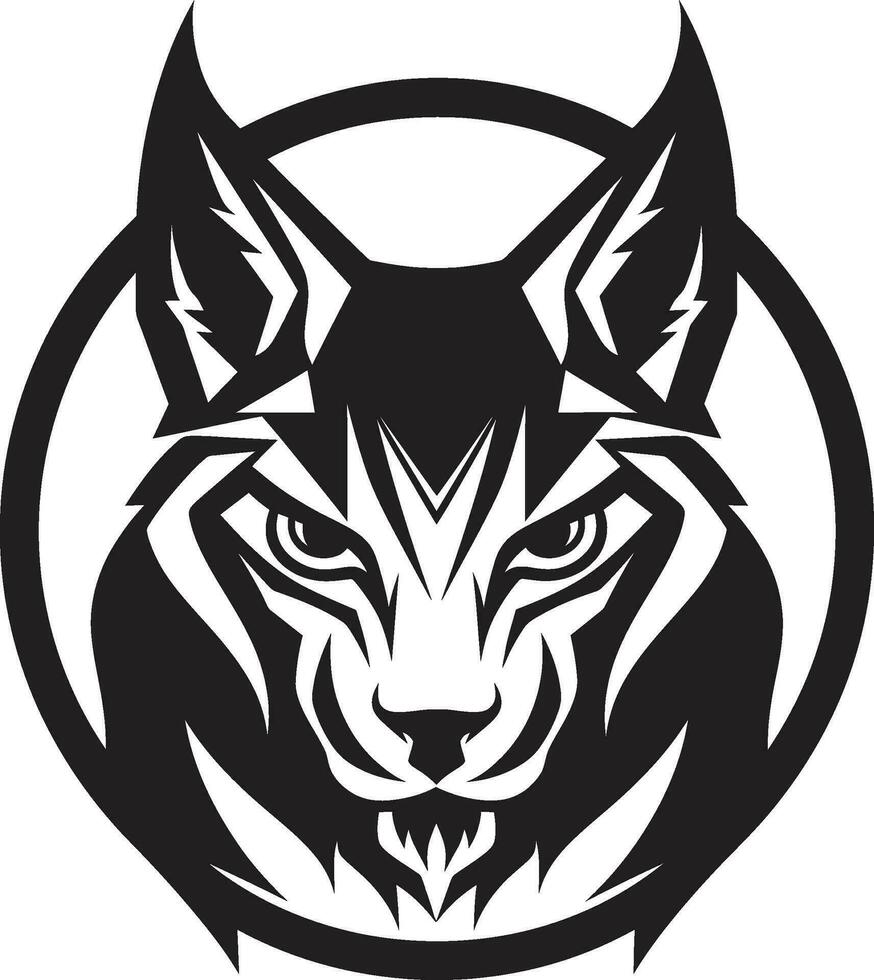 Grace and Power Black Lynx Emblem Elegance in Simplicity Iconic Feline vector