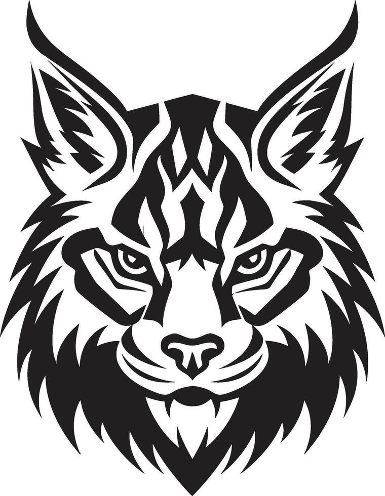 Minimalistic Feline Majesty Monochrome Symbol Emblematic Wildcat Excellence Iconic Art vector